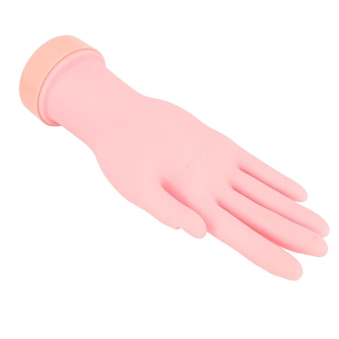 Manicure Oefenhand Model Ingebouwde Nagelsleuven Buigbare Nageltips Kunst Trainer Hand voor Rekwisieten Display pink