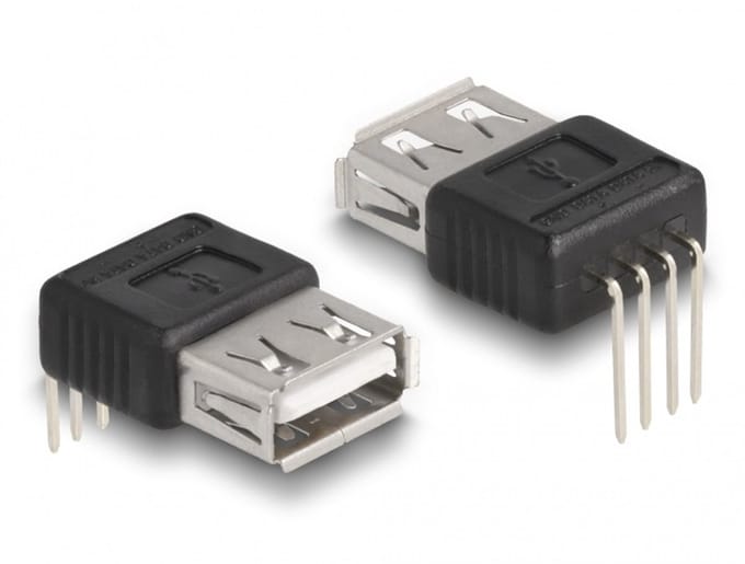 Delock Adapter USB 2.0 Type-A female to 4 pin 90° angled