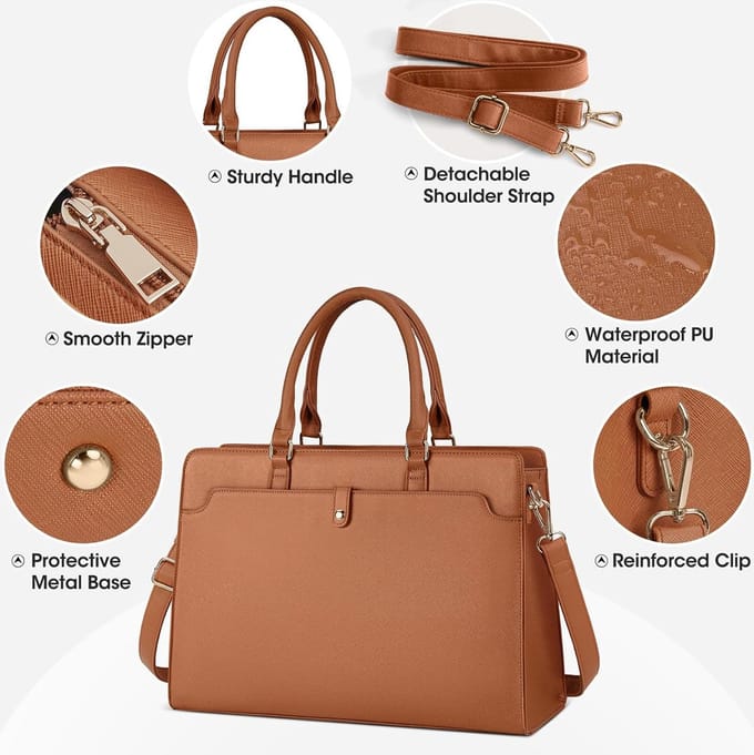 RAINSMORE Handtas dames shopper tas dames groot 15,6 inch