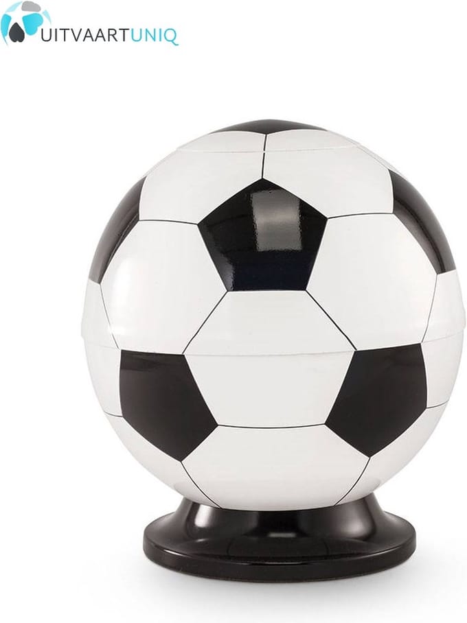 Kinder urn voetbal wit en zwart - messing