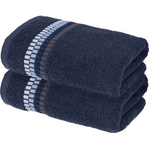 LIVARNO Set van 2 handdoeken 50 x 100 cm (Donkerblauw)