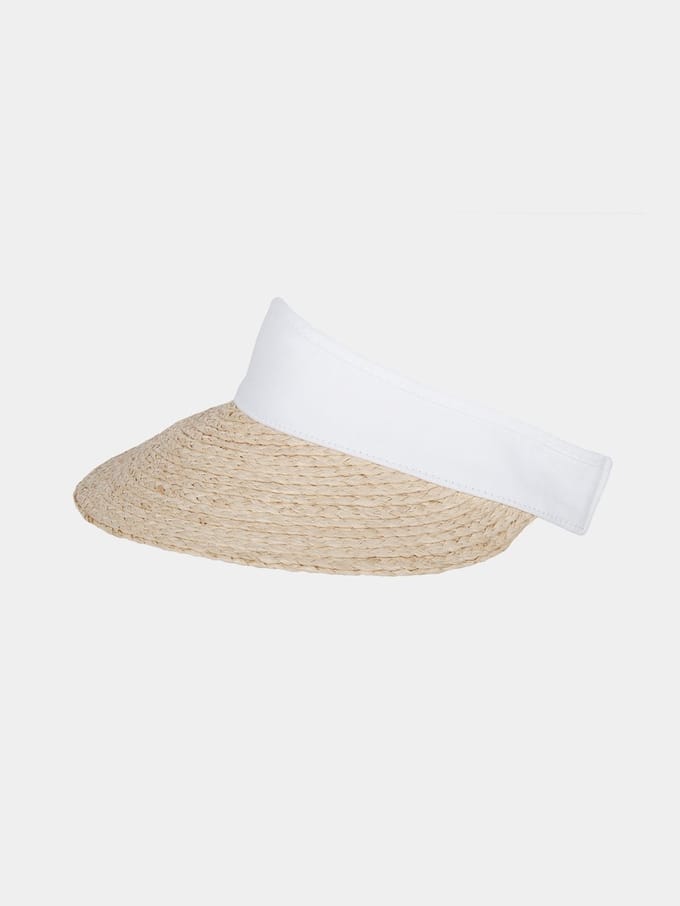 Olinka - Raffia zonneklep - Wit