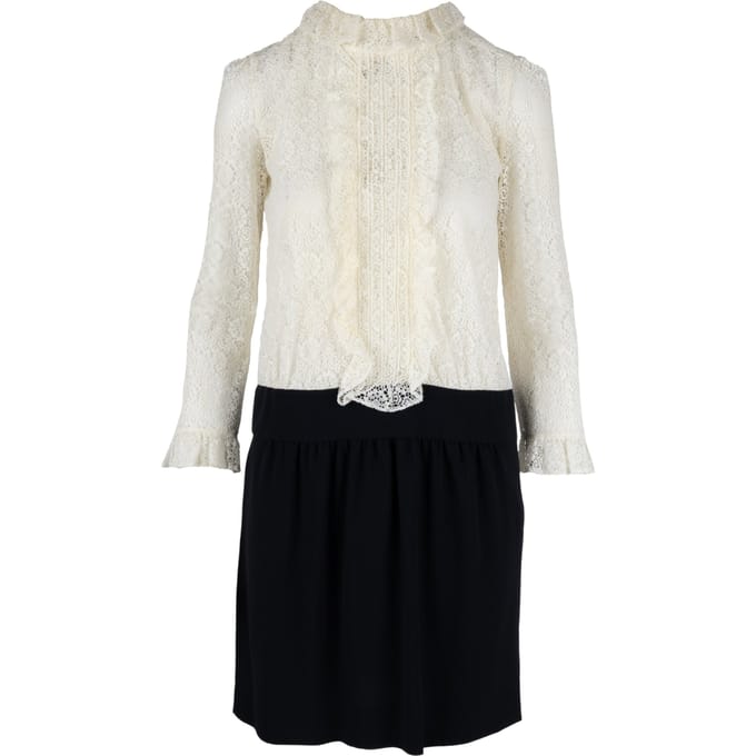 Moschino midi-jurk met kanten contrast - jaren 2010