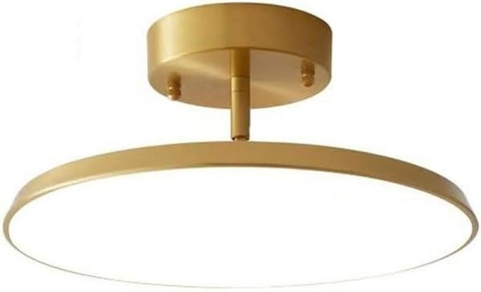Led Plafondlamp - Inbouwlamp Rond - Hal Verlichten - Volledig Koper Acryl - 12 cm - Goud