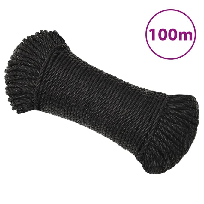 vidaXL - Werktouw - 6 - mm - 100 - m - polypropeen - zwart