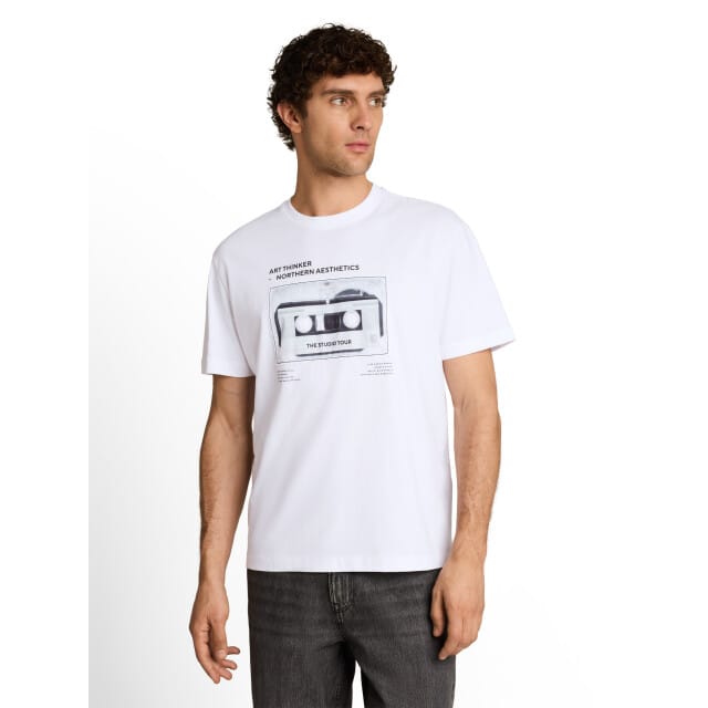 Tom Tailor Denim - T-shirt met print in relaxed fit - Maat M - White