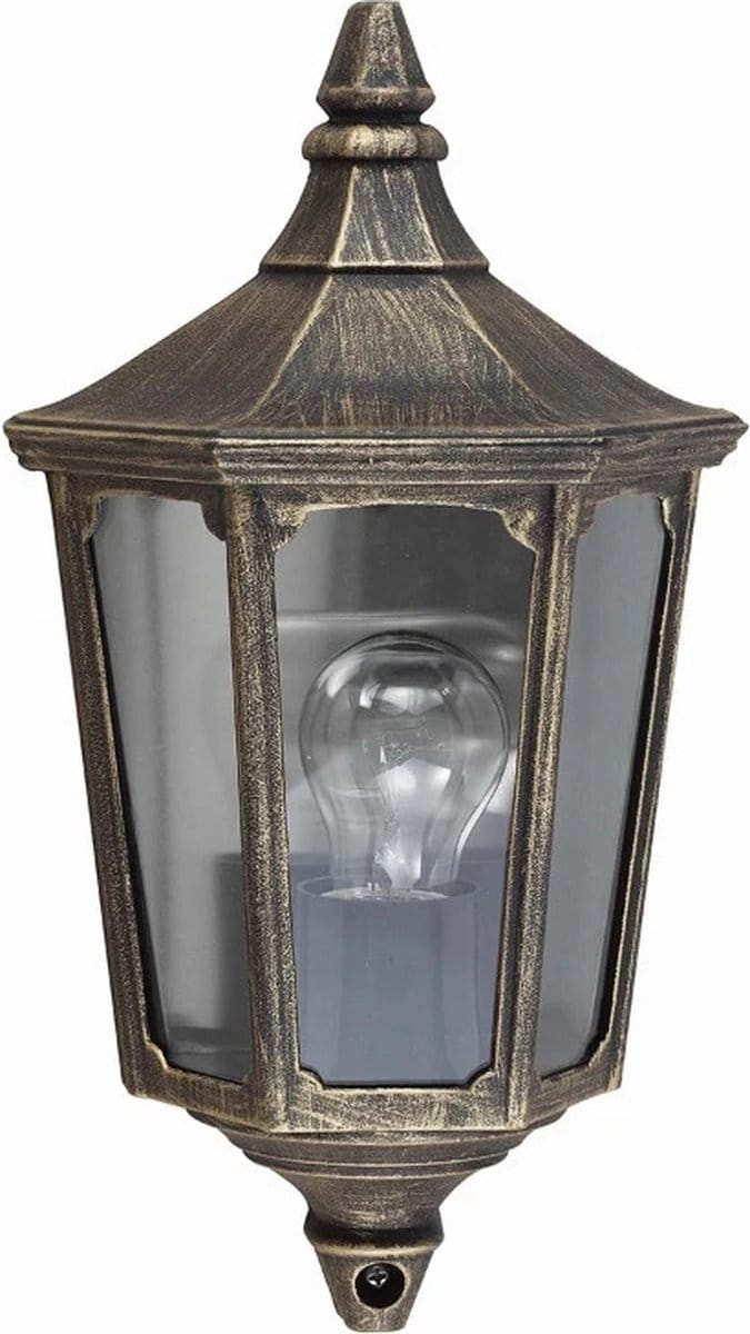 Garden Zone LED Buitenlamp Cricklade | 1X E27 Max 60W | IP44 | Dimbaar | Black/Gold