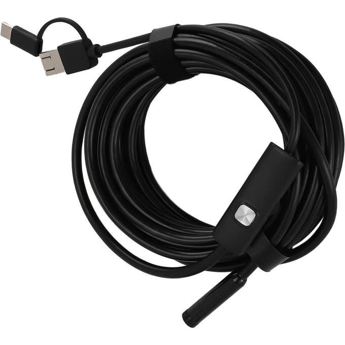 USB C Endoscoop Camera met Instelbaar LED Licht 8mm 1200P Boroscoop met Slangcamera IP68 Waterdicht USB black