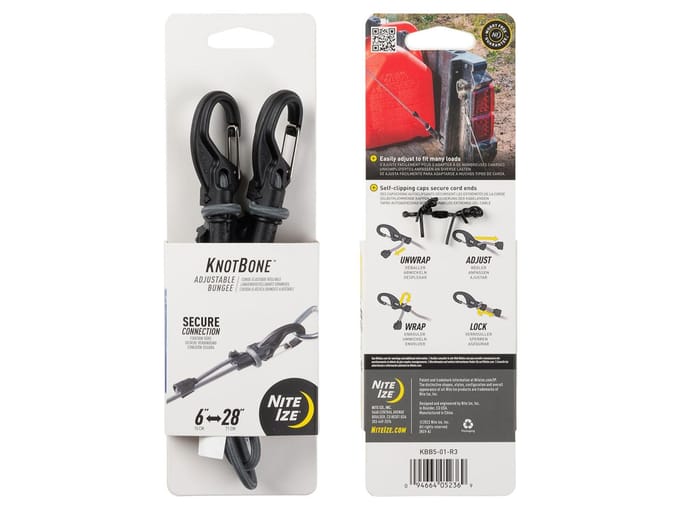 Nite Ize KnotBone Bungee Spanhaak Zwart 71CM