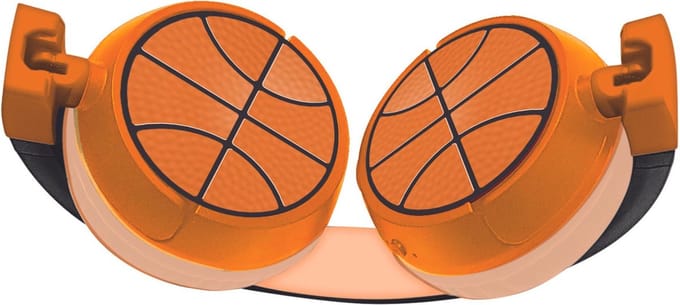 2-in-1 Bluetooth® en Bedrade comfortabele opvouwbare Koptelefoon met veilige volumebeperking Basketball Design
