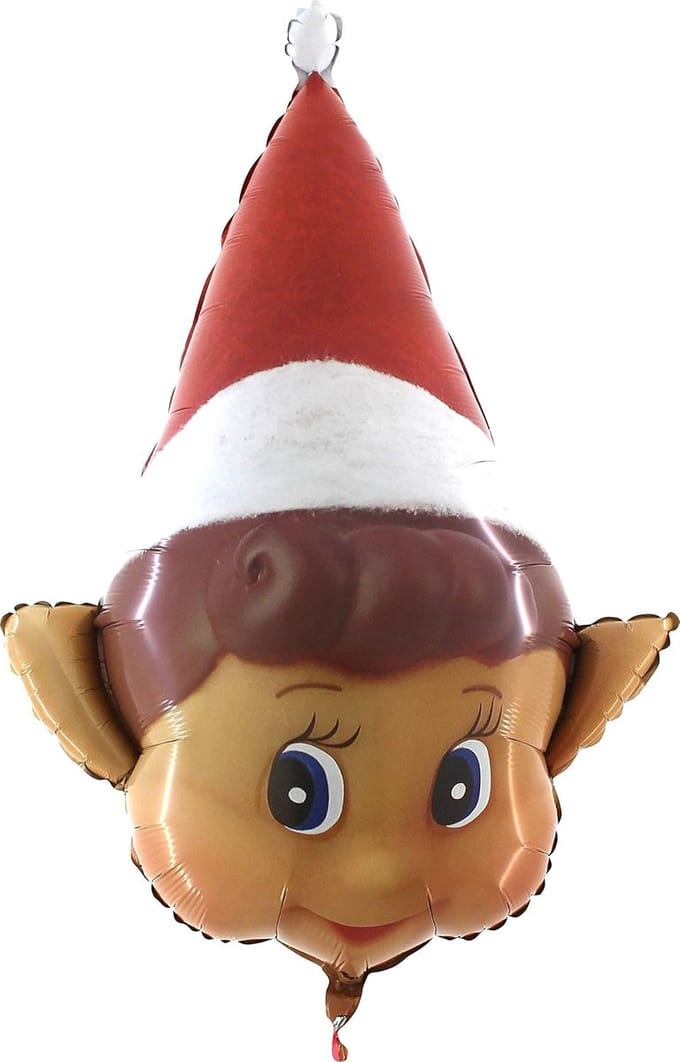 Ondeugende Kerst Elf Folieballon - Groot Decoratief Opblaasfiguur voor Kerstfeest