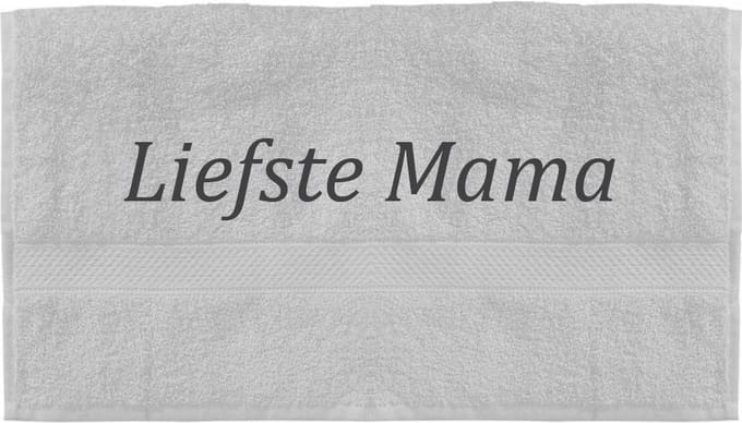 Handdoek - Liefste Mama - 100x50cm - Wit - Moederdag