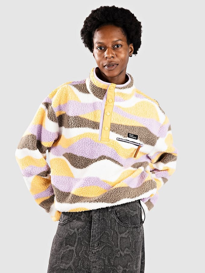 Blue Tomato Wavy Polar Teddy Half-Zip Fleece Trui roze