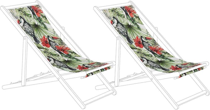 ANZIO/AVELLINO - Ligstoel doek set van 2 - Toekan - Polyester