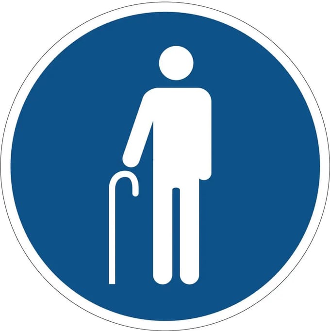 Ouderen prioriteit sticker | 10 cm
