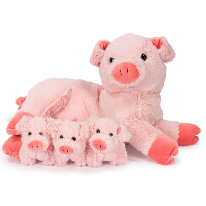 Noxxiez Pluche Familie - Mama met 3 Baby's - Varken