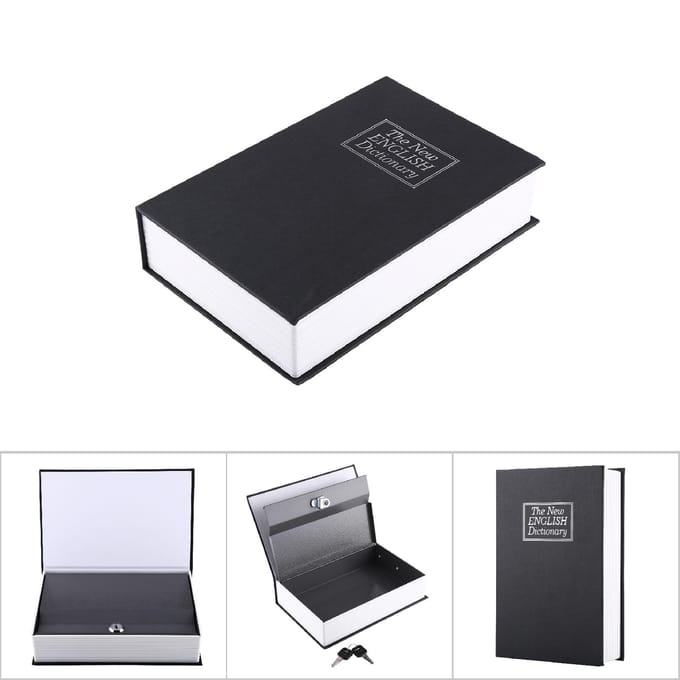 Creatief Engels Woordenboek Kluis Geld Sieraden Collectie Opbergkoffer met 2 Sleutels (Midden) white