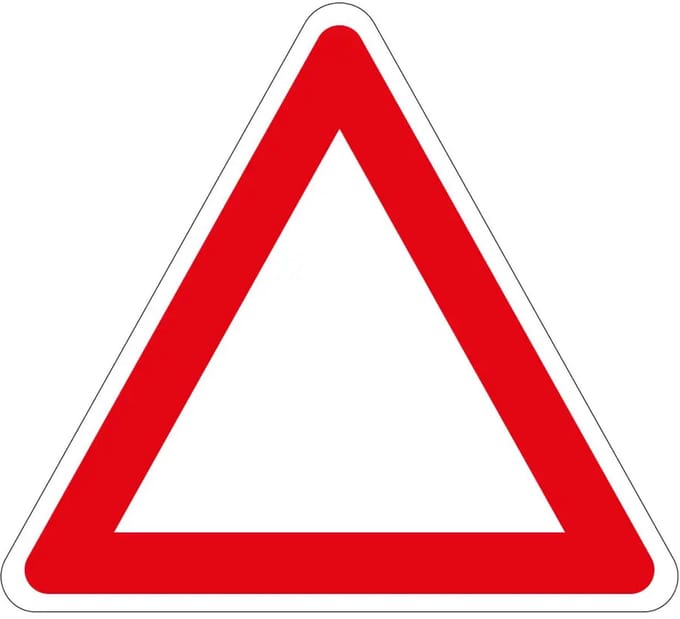 Voorrang verlenen bord - B6 | gecoat dibond materiaal | 20 cm