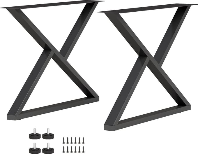 HOMCOM - Tafel met poten - Staal - 60 x 10 x 43 cm - Zwart