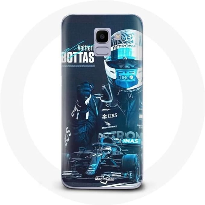 Coque pour Samsung Galaxy A6 2018 Formule 1 Valtteri Bottas Pilote de F1 Noir