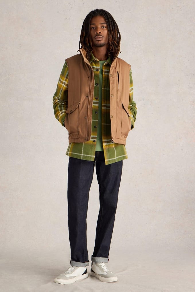White Stuff Canvas Gilet Mid Tan Taglia: S | Giacche senza maniche Outlet | Uomo