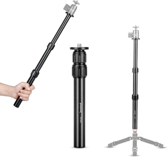 Verstelbare telescopische statiefverlengingsstang 21-45,5 cm voor camera, microfoon en foto studio