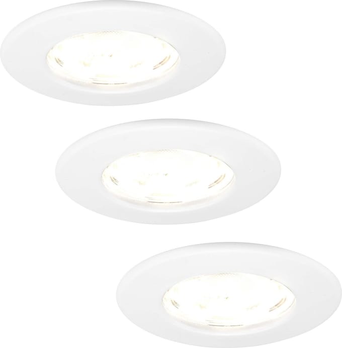Ledvion - 3X LED Inbouwspot - Dimbaar - 5W - 2700K - Ø84mm - IP65 - Wit