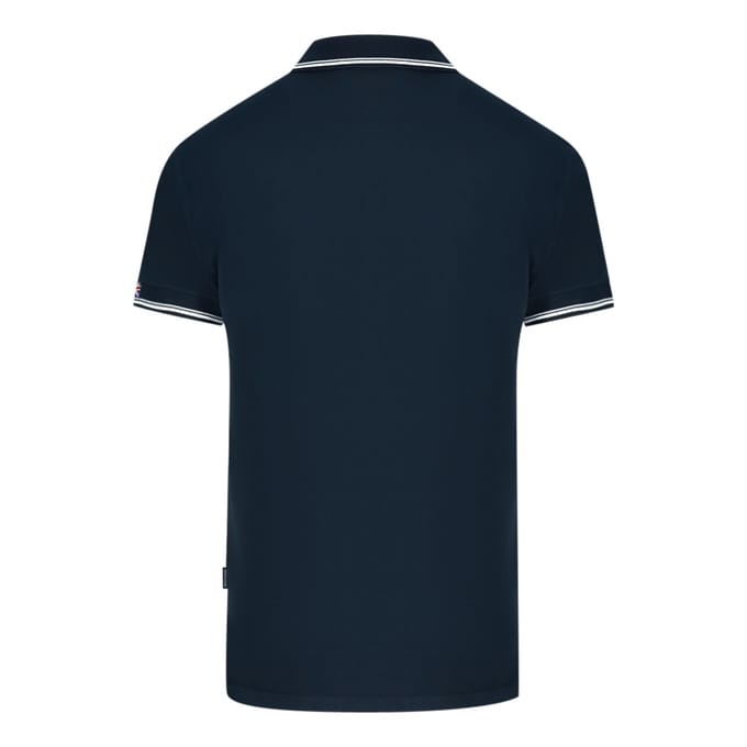 Aquascutum Aldis getipt marineblauw poloshirt