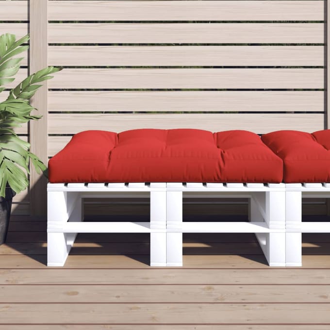 vidaXL - Palletkussen - 120x80x12 - cm - stof - rood