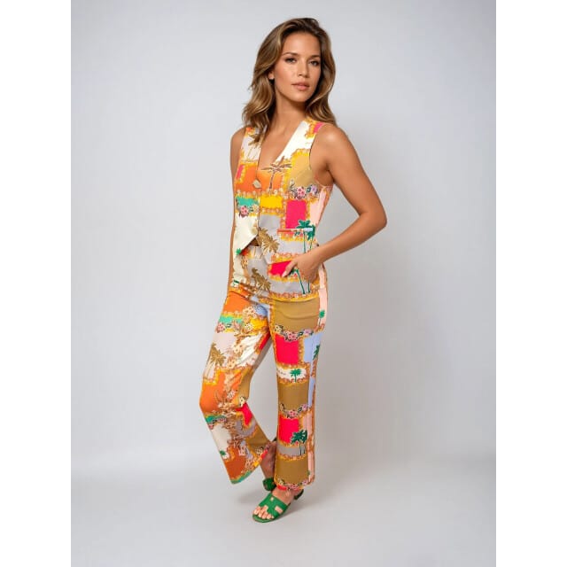 Mucho Gusto ® gilet lesbos palm zomer patchwork