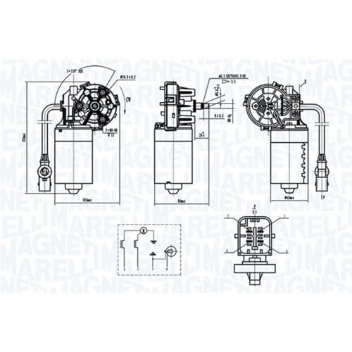 Voorruitreiniging - Ruitenwissermotor MAGNETI MARELLI 064370000010