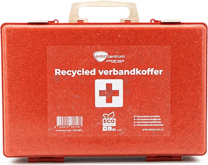 Recycled verbandkoffer rood