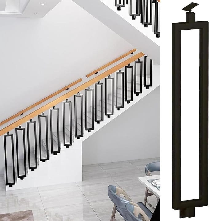 Trapleuning Kit - Traphek Steun - Veilig Traplopen - Verstelbare Beugel - 60-125 cm Hoogte - Zwart