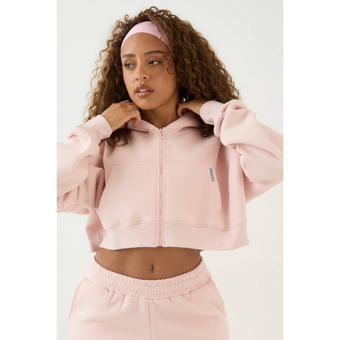 Dames DSGN Studio Boxy Crop Hoodie | Lichtroze | Maat: Medium