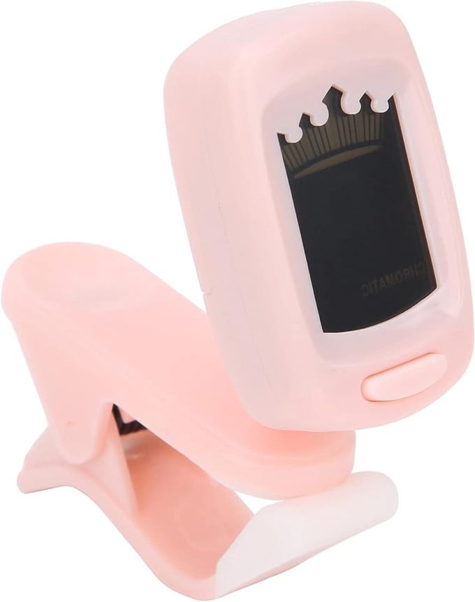 Gitaar Tuner - Clip-on Stemapparaat - Muziek Instrumenten Stemmen - Groot Display - Mini Formaat - Roze
