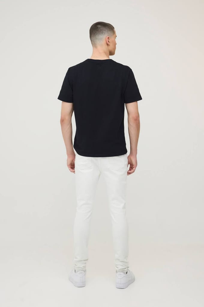 Essential Skinny Fit Stretch Washed Jeans | White | Size 56R