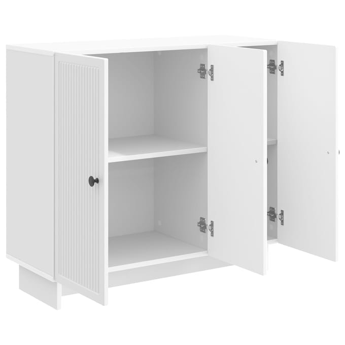 vidaXL - Dressoir - Hoogglans - Wit - 89 - x - 34,5 - x - 80 - cm - Bewerkt - hout