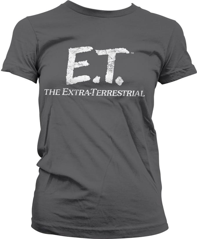 E.T. Extra-Terrestrial Distressed Logo Girly T-shirt voor dames, donkergrijs