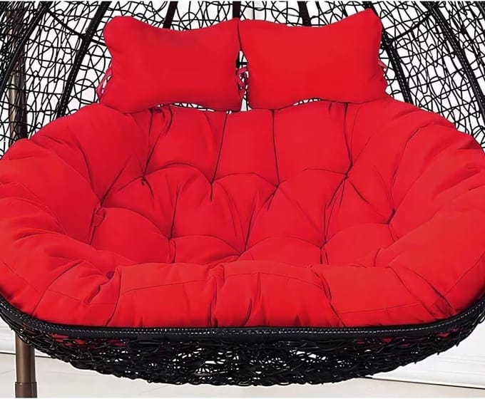 Dubbel Hangstoel Kussen - Schommelstoel Kussen - Buiten Ontspannen - Waterdicht Polyester - 150x110cm - Rood