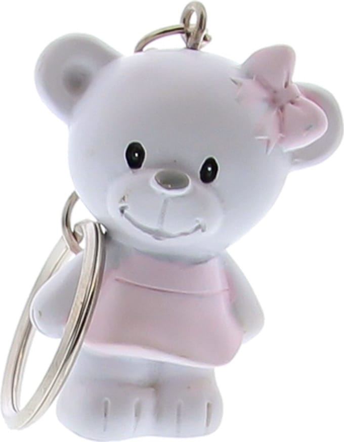 Sleutelhanger Beertje Roze - 12 stuks - uitdeelcadeau
