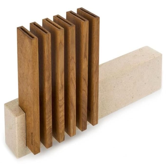 Meshouder - ARCOS - Petra - Kalksteen - Eikenhout - 280 x 364 x 78 mm