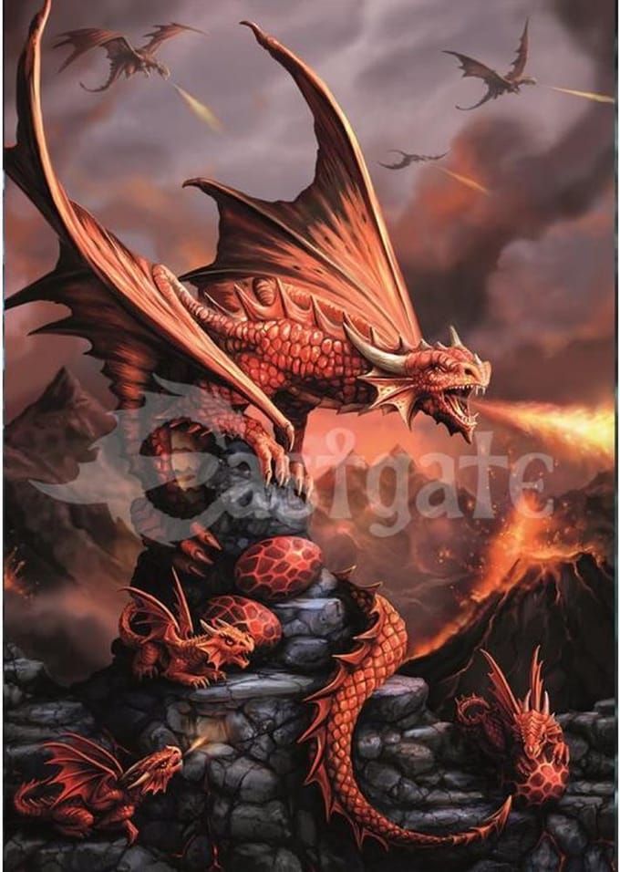 Eastgate Wenskaart Fire Dragon Multicolours