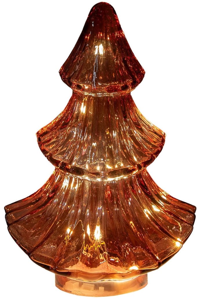 Boompje glas LED 15,5x9,5 cm bordeaux Anna's Collection
