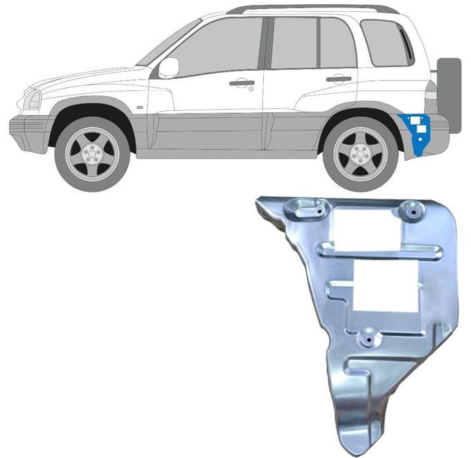 Achterbumpersteun voor Suzuki Grand Vitara 1997-2005 / Links