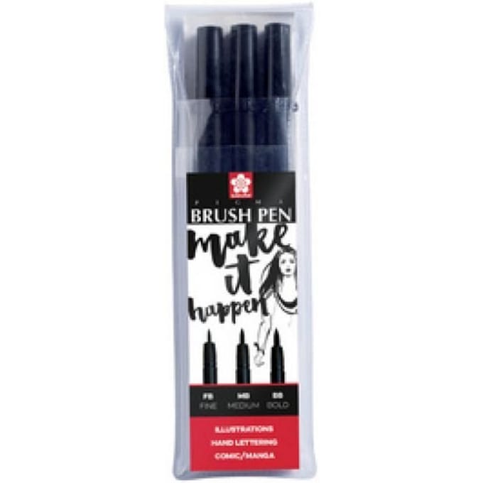 Sakura Pigma Penseel Pen Set, 3 x FB MB BB