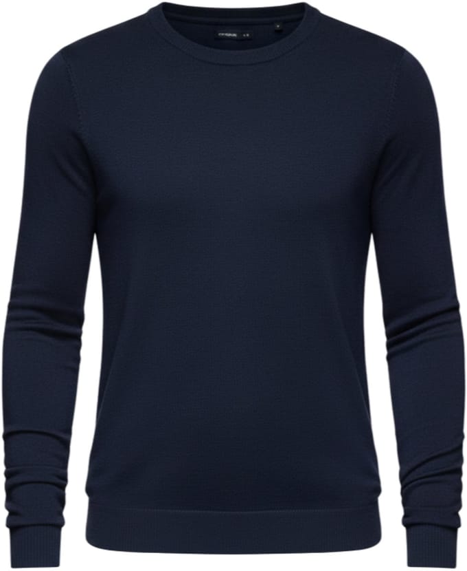 OMBRE Trui - Regular Fit - Viscose - Lange Mouw Marine M