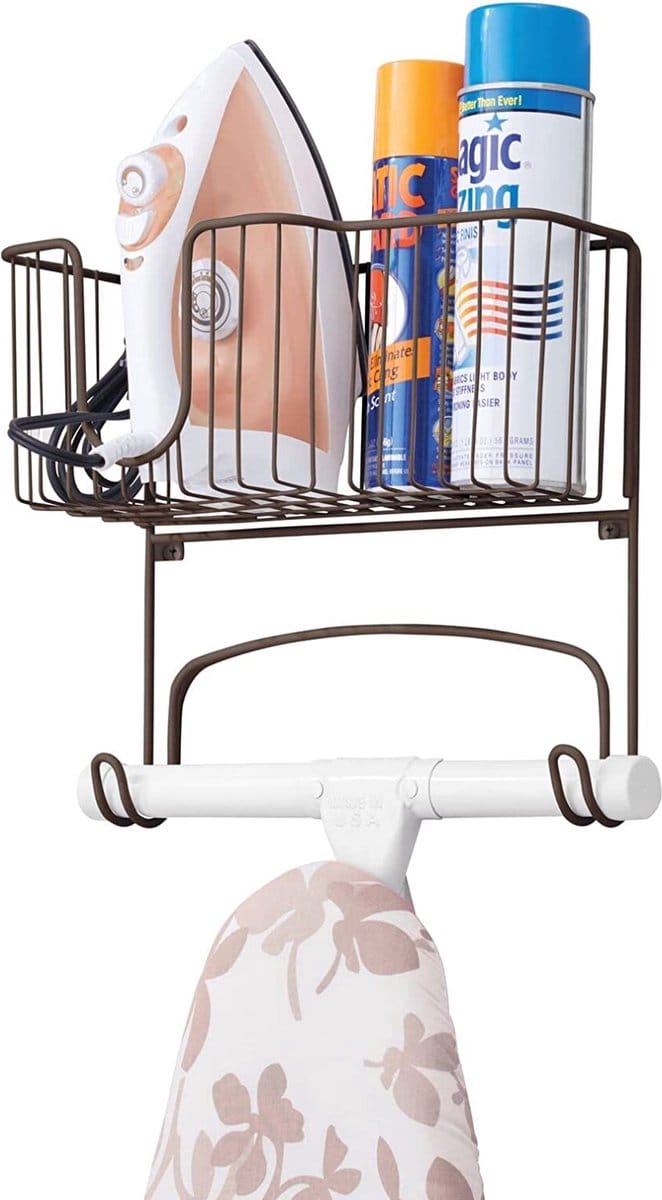 Strijkplank Beugel - Strijk Organizer - Ruimte Besparen - Extra Opbergmand - 34 x 18 x 51 cm - Brons