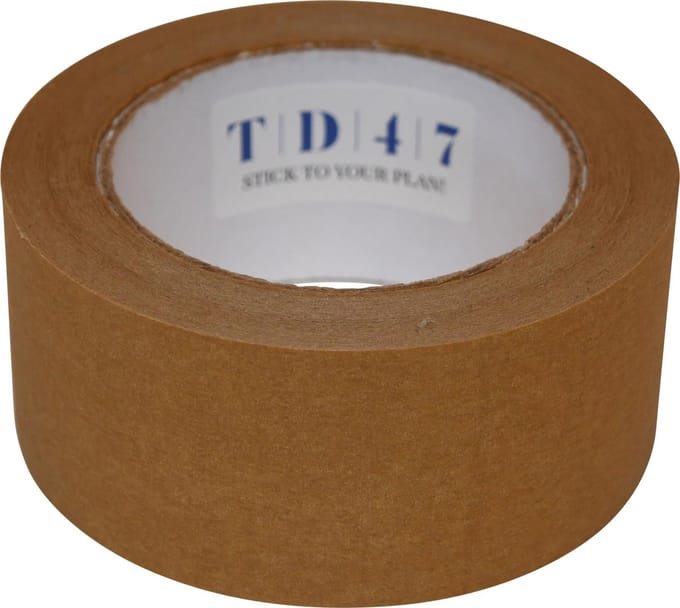 TD47 Verpakkingstape Papier 75mm x 50m Bruin