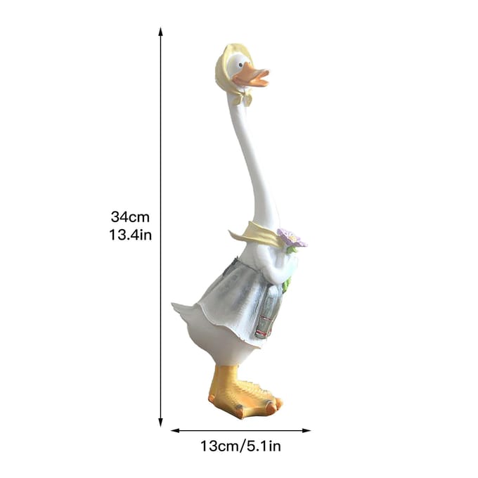Cartoon Eend Tuindecoratie Hars Schattig Meerkleurig Weerbestendig Tuinornament gray