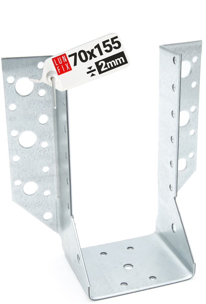 Balkenschuh - 70x155 mm - Typ A - 2 mm dik - U-vormige balkdrager - houten balkverbinder